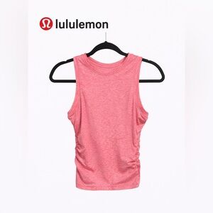 Lululemon Racer Back Pink Ruched Side Tank Top Athletic Workout Top